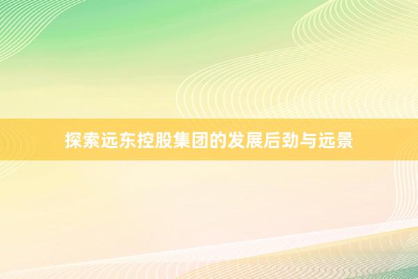 探索远东控股集团的发展后劲与远景